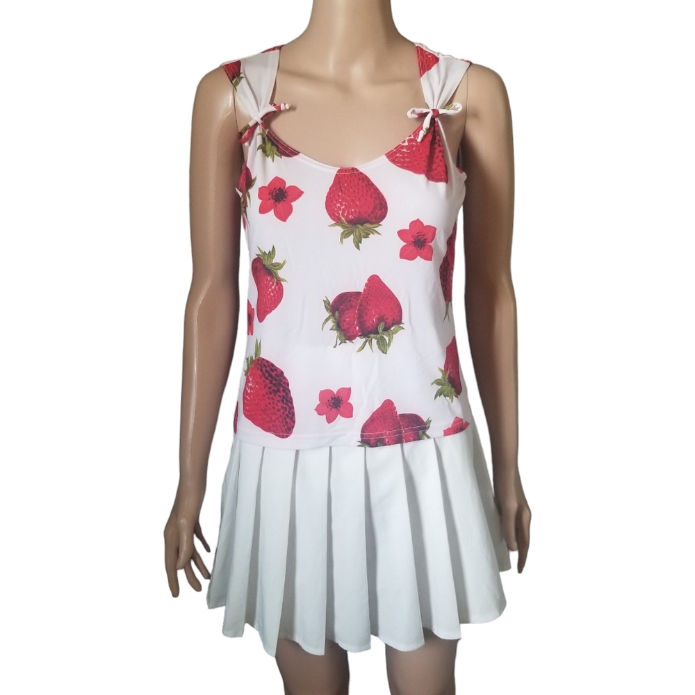Vintage Garage Strawberry Print Sleeveless Top